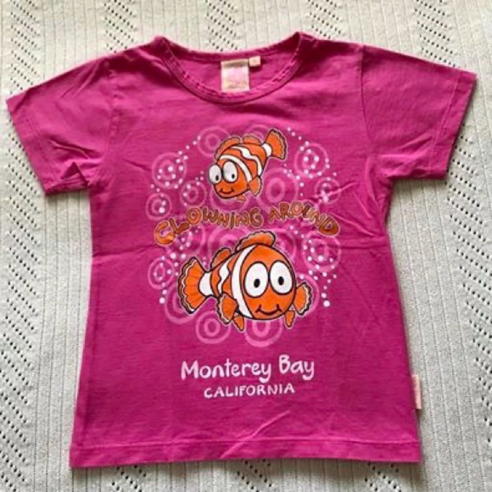 Girls Pink Shirt with Clown Fish Monterey Bay